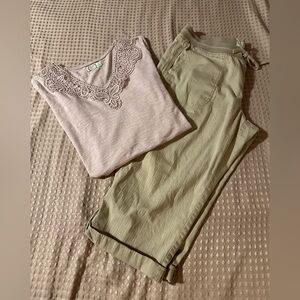 Sonoma Cropped Pants sz 12 with Maurice’s top sz med
